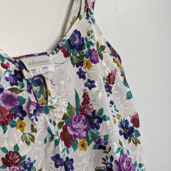 VTG Adonna Floral Slip Lingerie Dress Nature - Picture 3 of 7